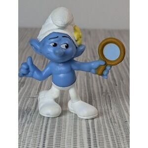 McDonald's Smurfs 2 Vanity Smurf Figure 2013 Peyo Happy Meal Toy Mirror Thumb